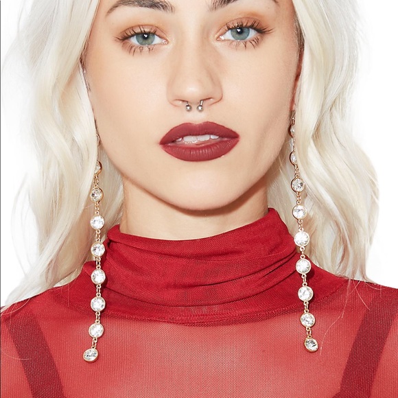 Rhinestone Statement drop earrings - Picture 1 of 4